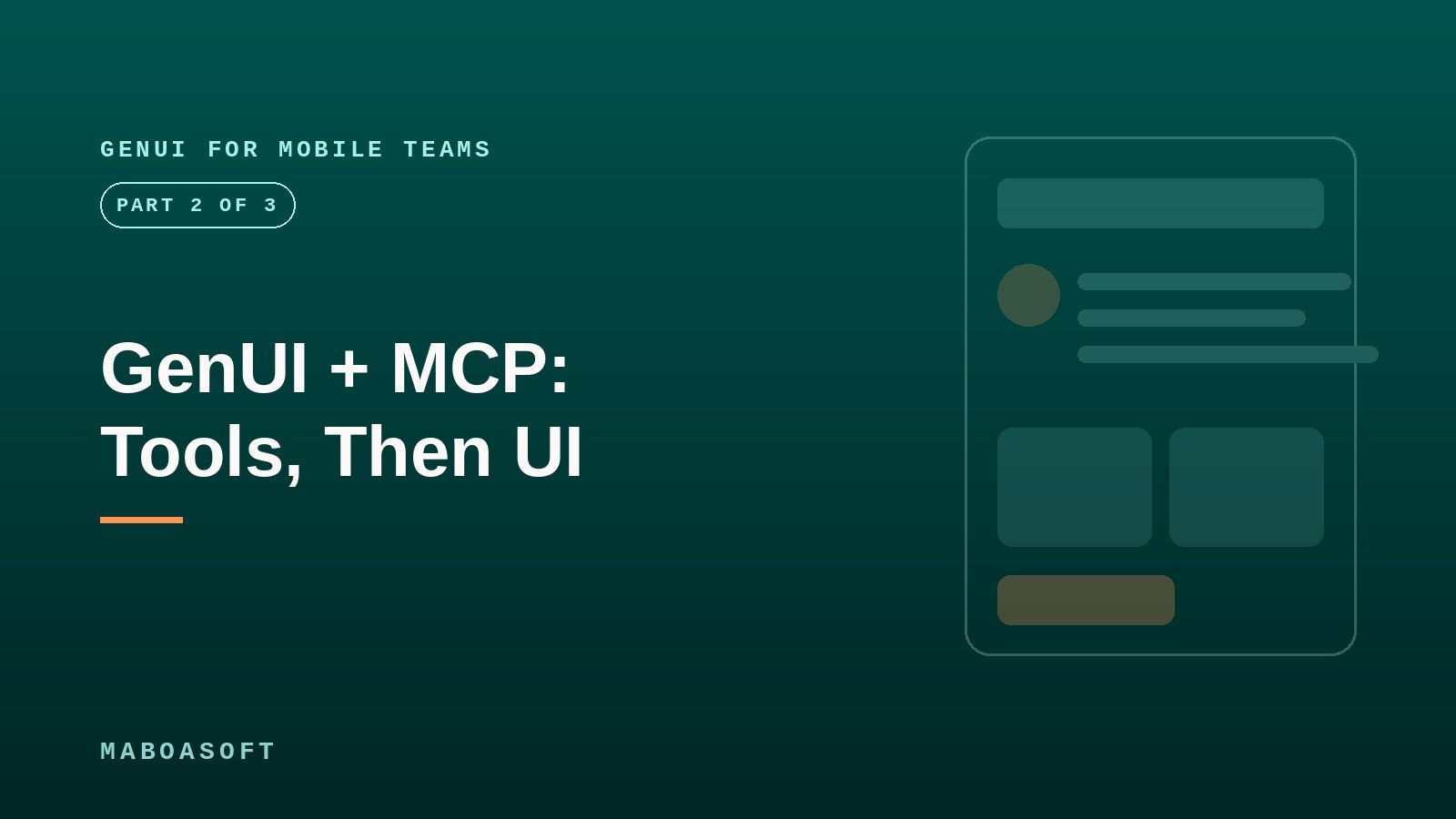 GenUI + MCP: How Agents Get Tools - and Build the Interface on Top